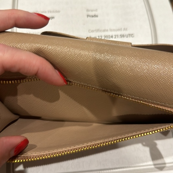 Authentic Prada tan Saffiano Leather bow wallet - Picture 9 of 10